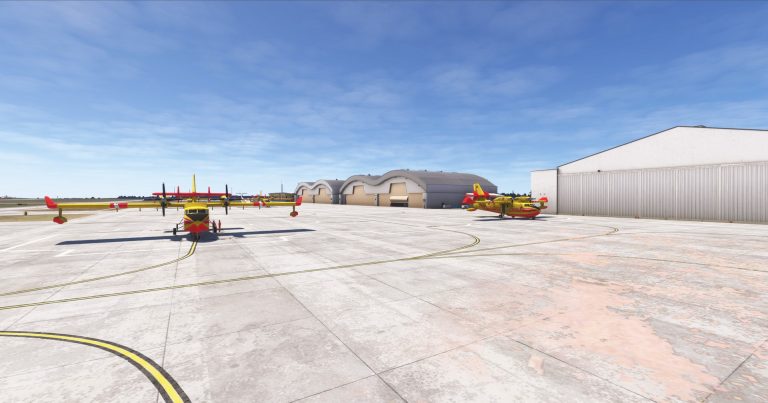 Canadairs sur l'aéroport Nimes Garons LFTW pour Microsoft Flight Simulator 2024