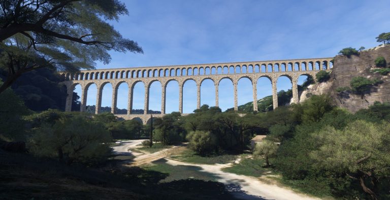 Aqueduc de Roquefavour, point de repère pour l'aéroport d'Aix-Les Milles LMA sous Microsoft Flight Simulator - MSFS