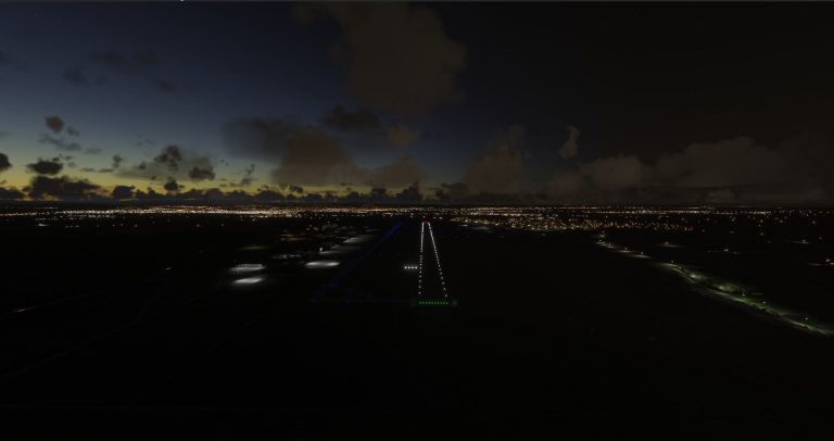 Approche de nuit de l'aéroport Nimes Garons LFTW pour Microsoft Flight Simulator 2024