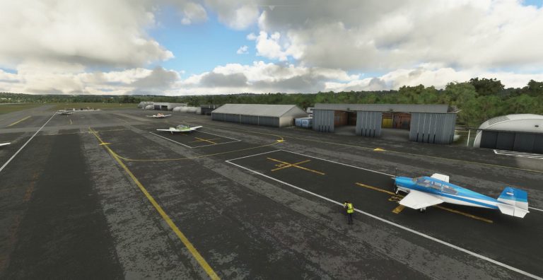 Tarmac de l'aéroport d'Aix-Les Milles LMA sous Microsoft Flight Simulator - MSFS