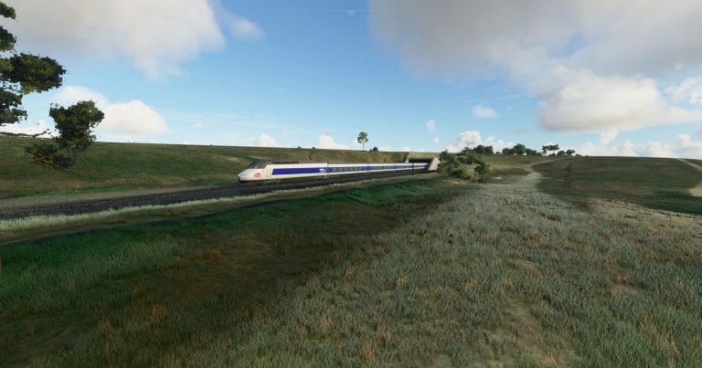 TGV près de l'aéroport Avignon-Caumont LFMV sous Microsoft Flight Simulator MSFS