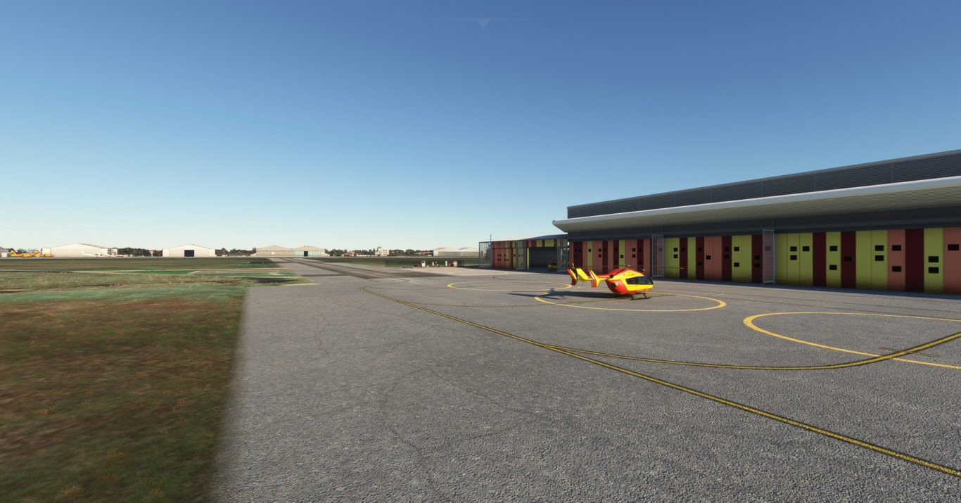 EC145 Dragon sur l'aéroport Nimes Garons LFTW pour Microsoft Flight Simulator 2020 - MSFS2020