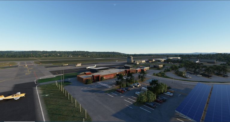 Terminal de l'aéroport Avignon-Caumont LFMV sous Microsoft Flight Simulator MSFS