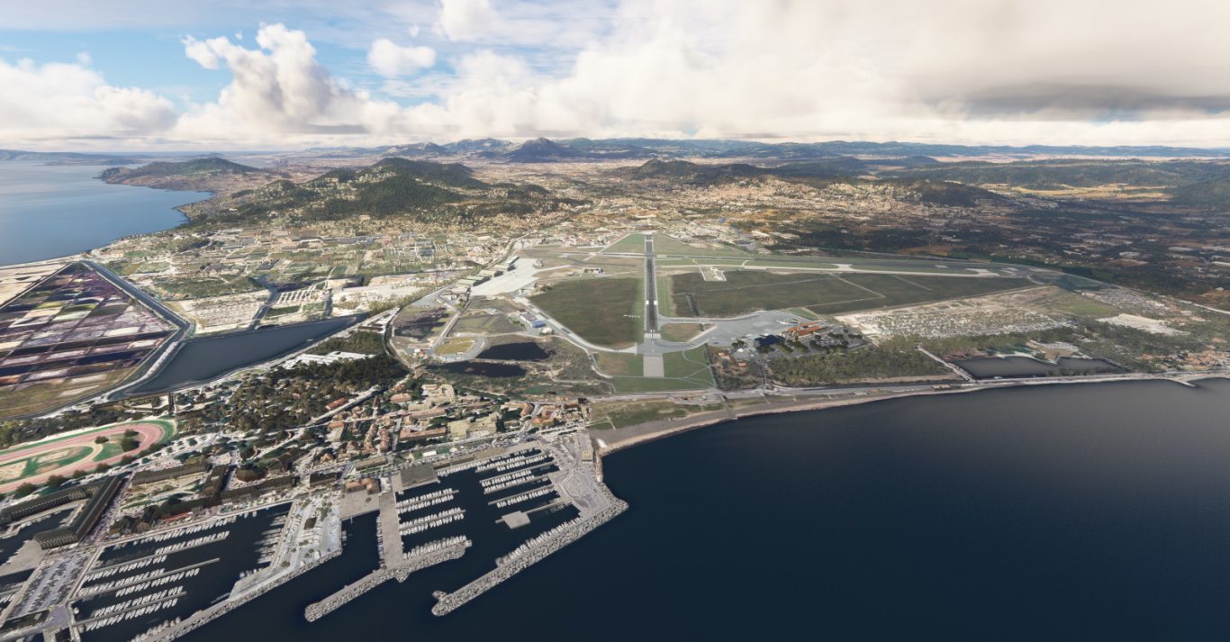 Approche de l'aéroport Toulon-Hyères LFTH pour Microsoft Flight Simulator MSFS