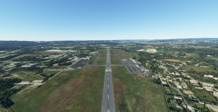 Vue générale de l'aéroport d'Aix-Les Milles LMA sous Microsoft Flight Simulator - MSFS