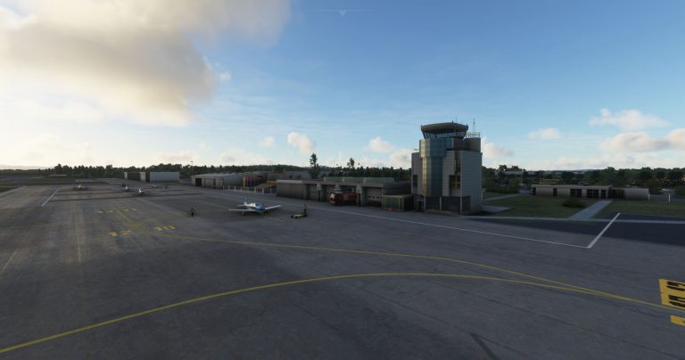 Tour de contrôle de l'aéroport Avignon-Caumont LFMV sous Microsoft Flight Simulator MSFS